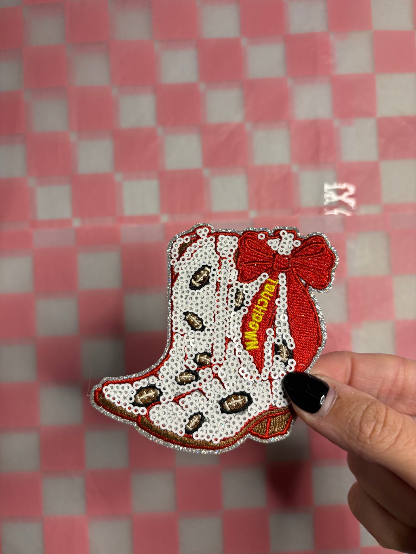 Cowboy boots football Patch