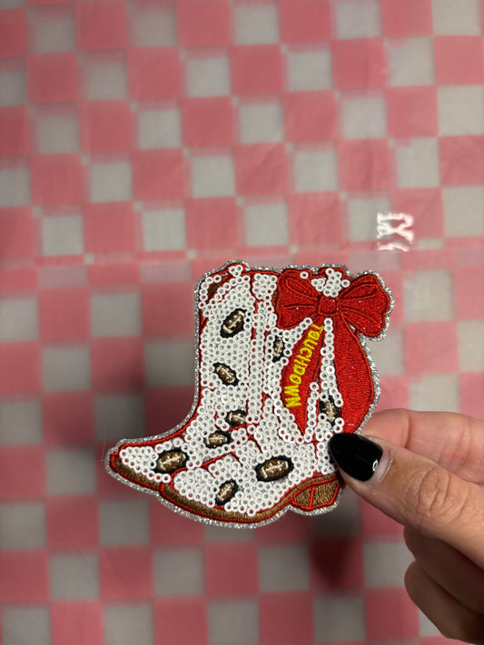 Cowboy boots football Patch